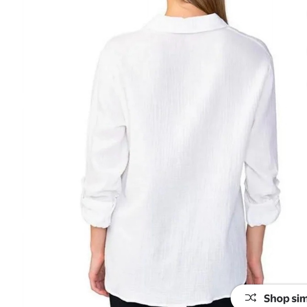 Sanctuary White Gauze Button Down Shirt (XS) - Picture 3 of 9